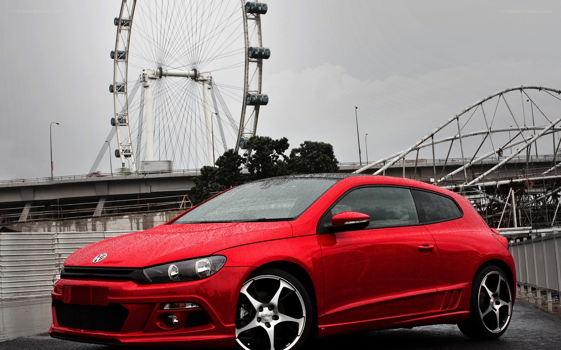 Red car with Ferris wheel