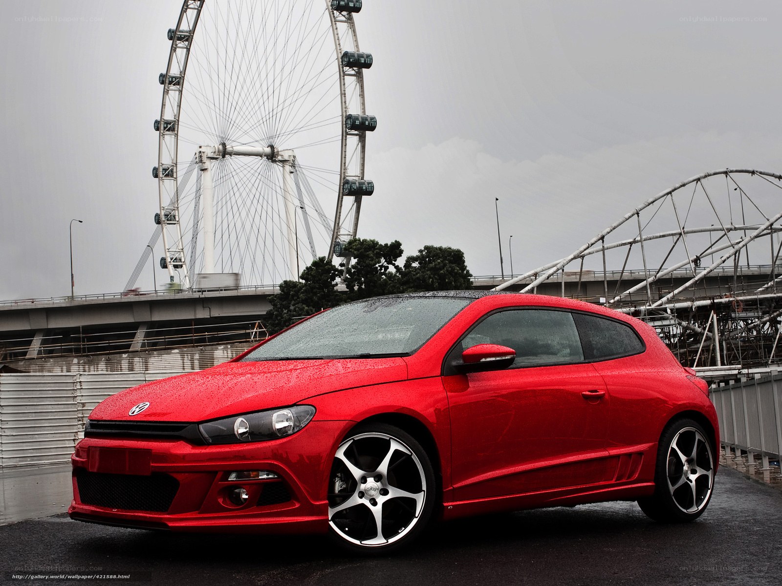 Red car with Ferris wheel