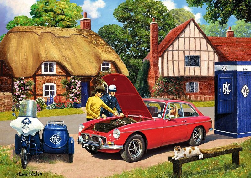 Red Car with Open Hood