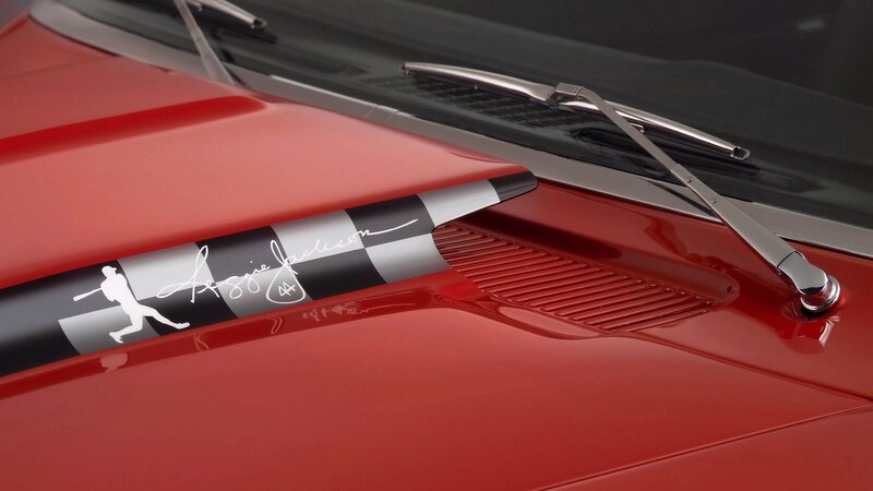 red car with signature decal