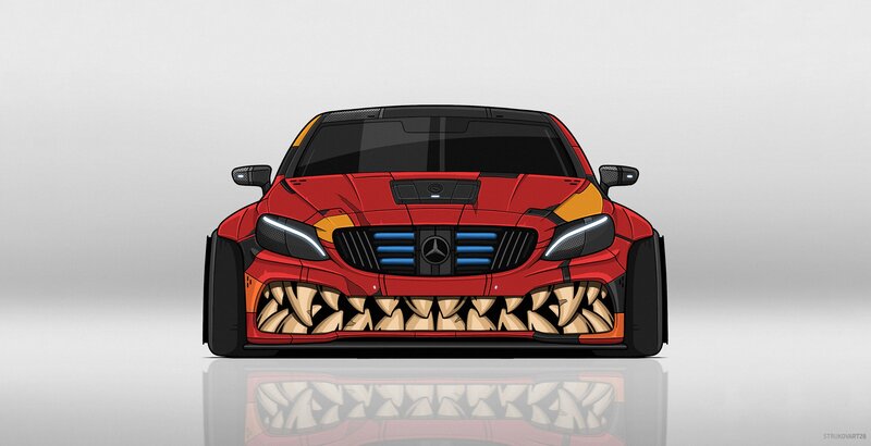 Red Car with Teeth