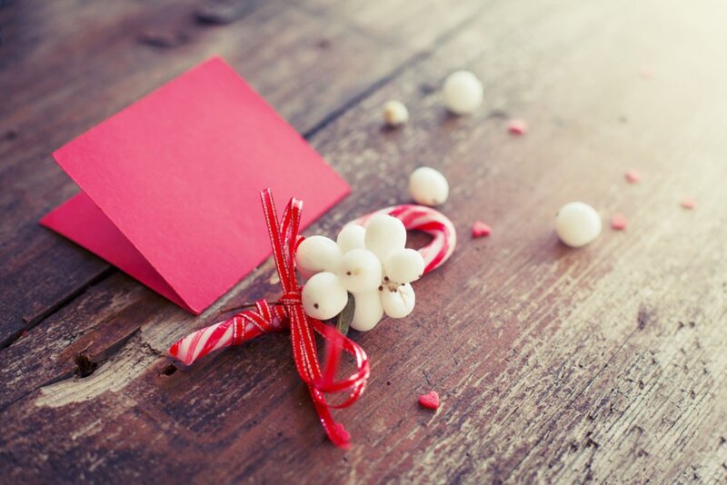 Red Card with Candy Cane