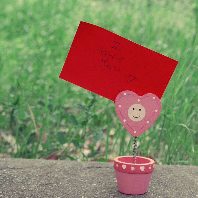Red Card with Heart Clip
