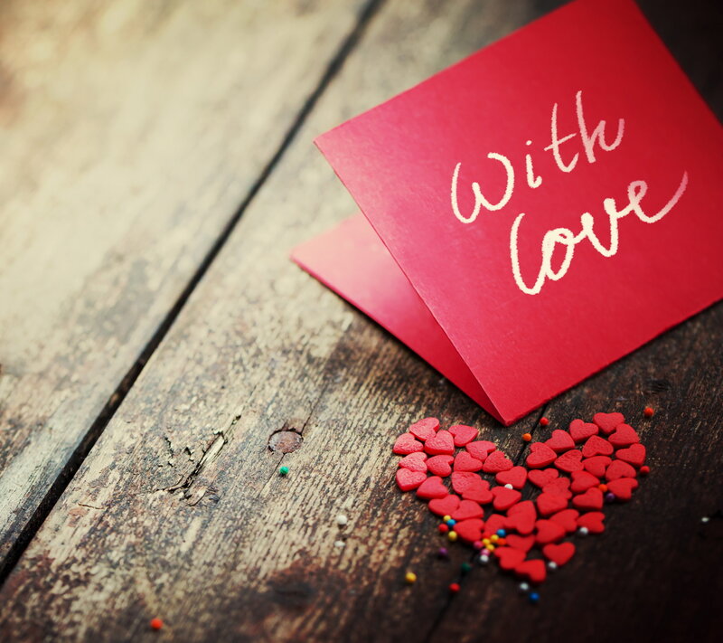 Red Card with Hearts