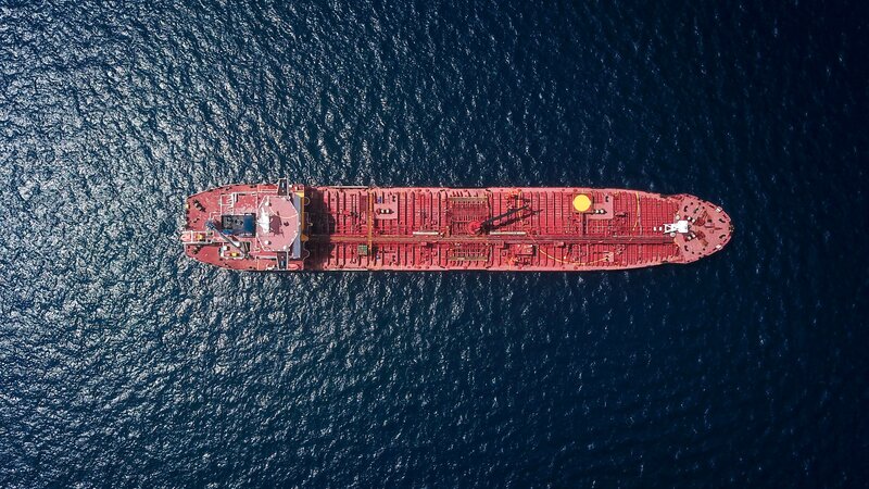 Red Cargo Ship — Serene