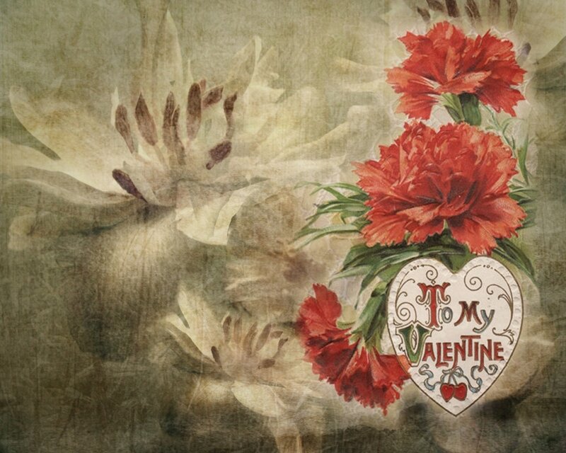 Red Carnations and Heart