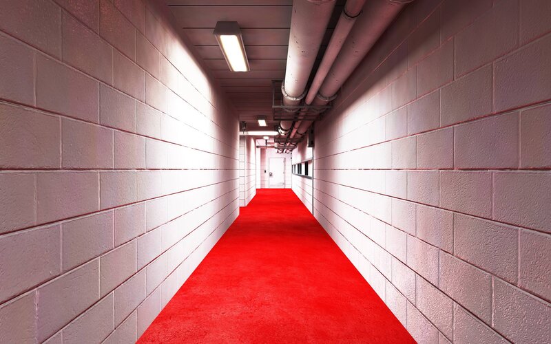 red carpet hallway