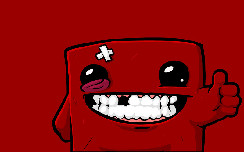 Red Cartoon Character — Playful, Digital Art, Bandage, Thumbs Up, Black, White