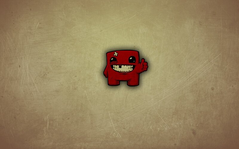 Red Cartoon Character — Playful, Digital Art, Bandage, Thumbs Up, Brown