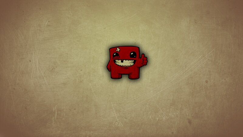 Red cartoon character with bandage