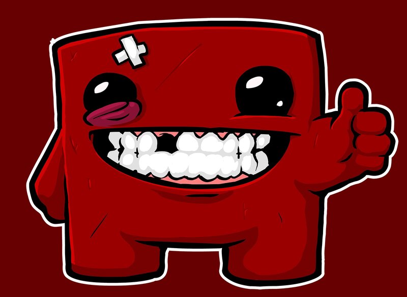 red cartoon character with bandage