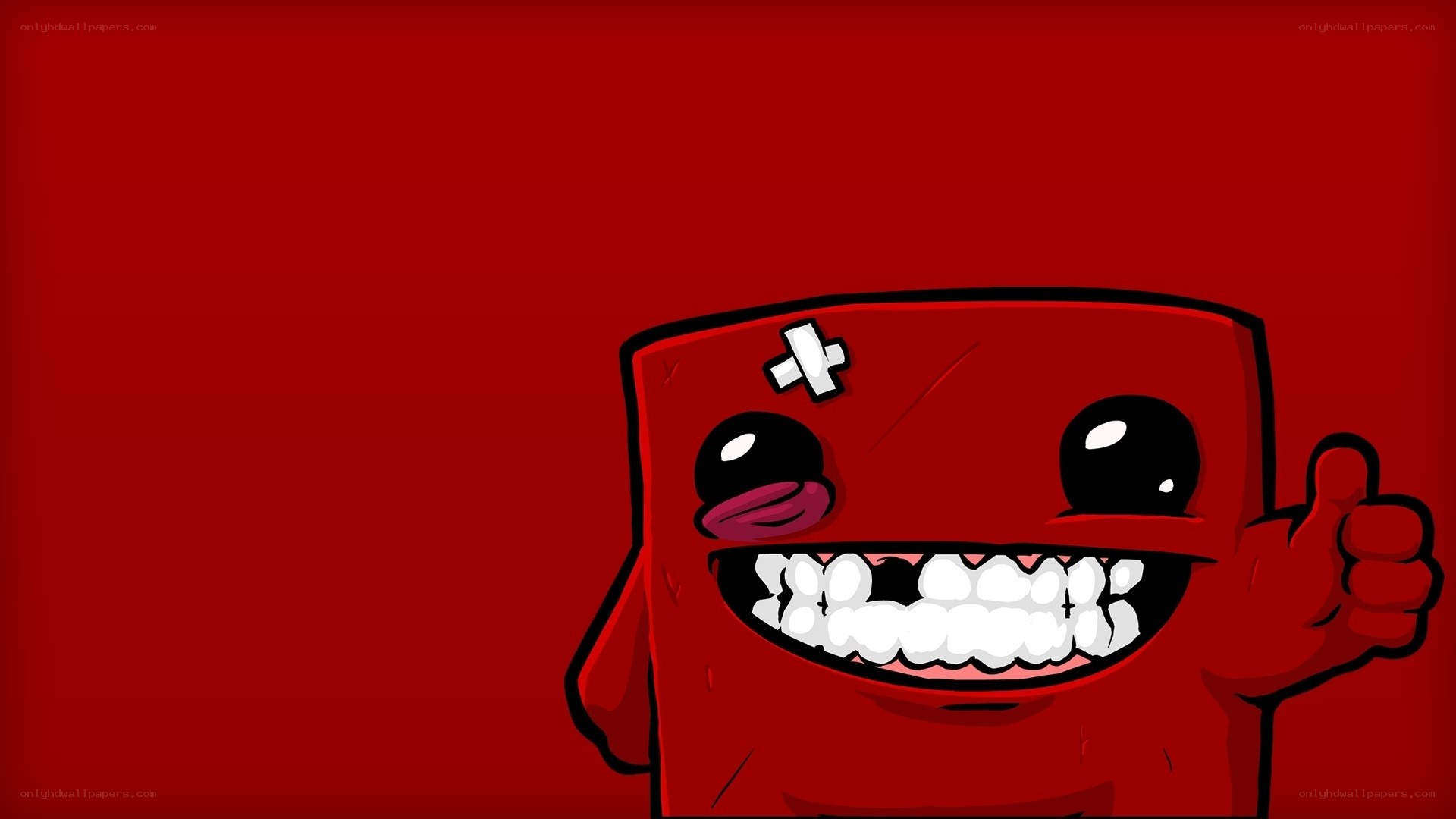 red cartoon character with bandage
