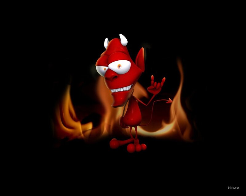 Red Cartoon Devil — Dramatic, 3d Render