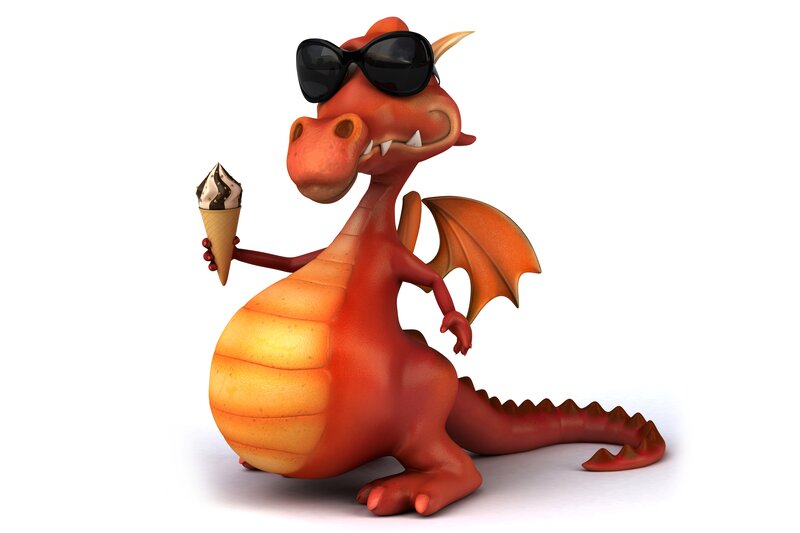 Red Cartoon Dragon