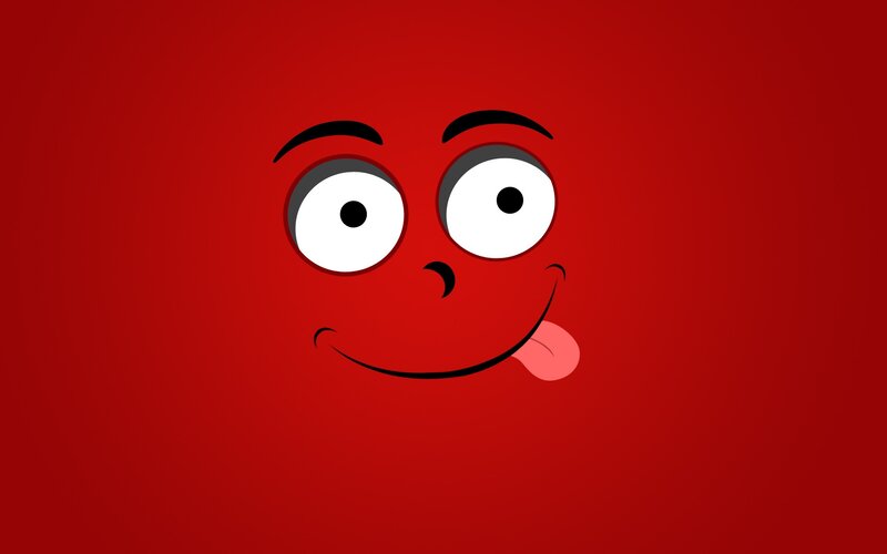 Red Cartoon Face — Playful