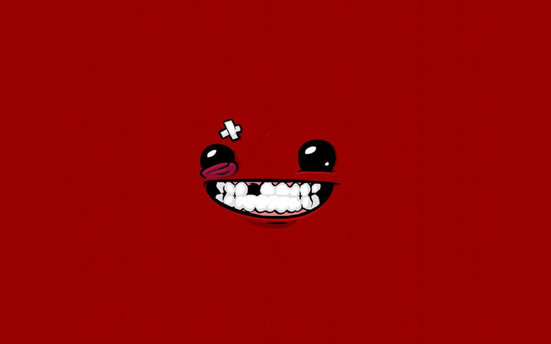 red cartoon face with bandage