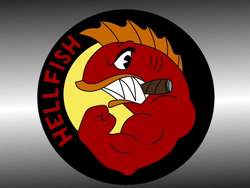 Red Cartoon Fish — Aggressive, Digital Art