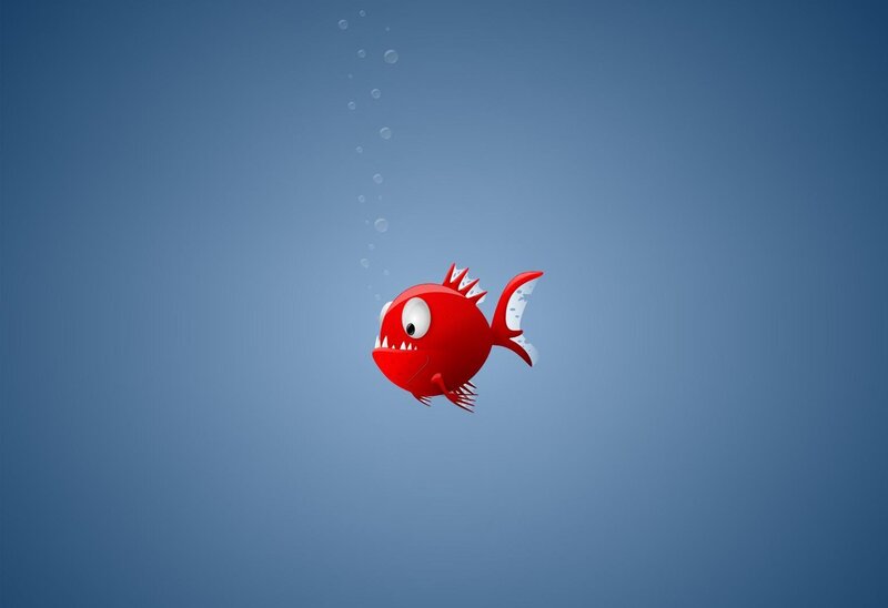 Red Cartoon Fish — Calm