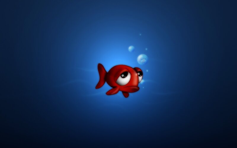 Red Cartoon Fish — Digital Art