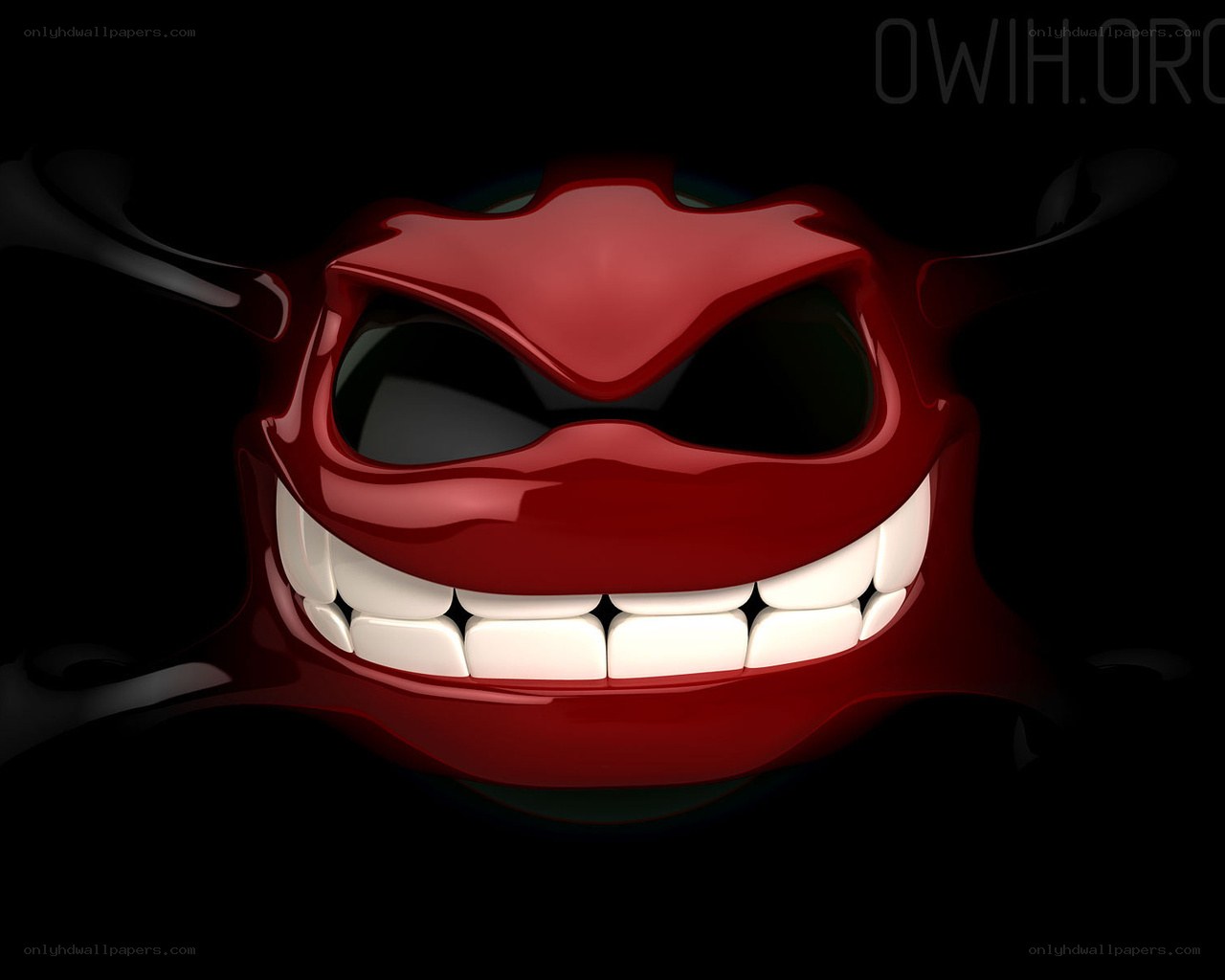 red cartoon mouth with teeth