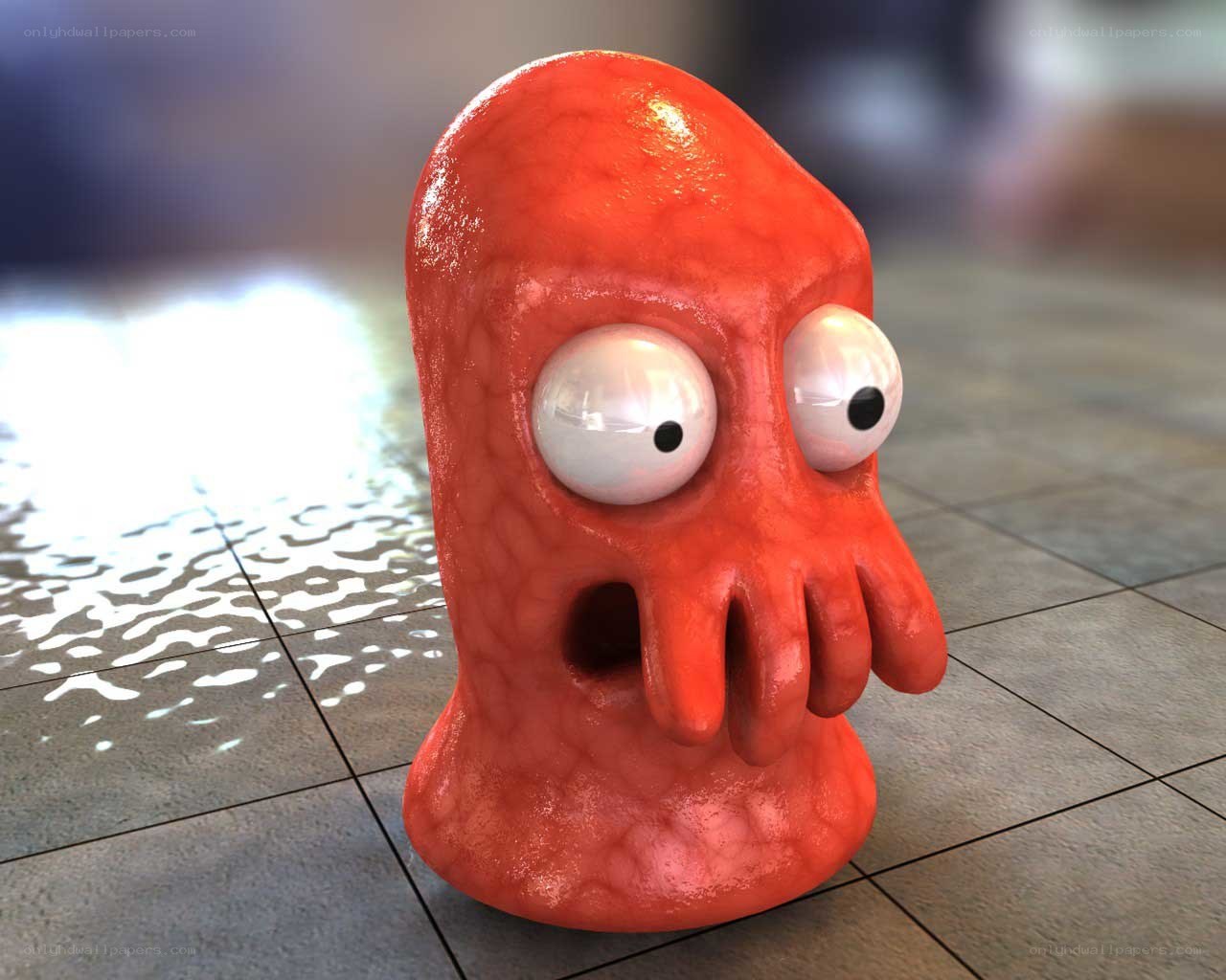 red cartoon octopus creature