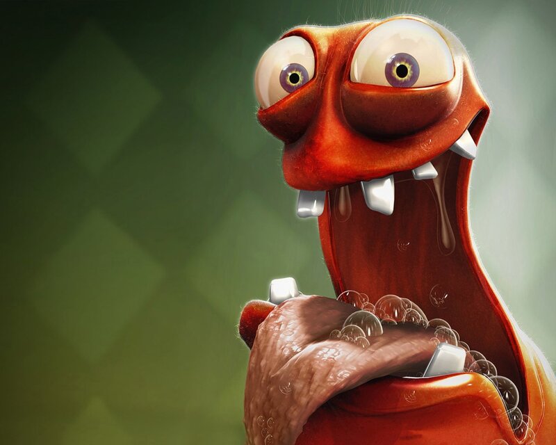 Red Cartoon Slug