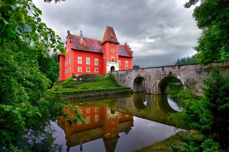 Red Castle with Bridge