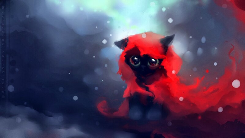 Red Cat-like Creature — Dramatic