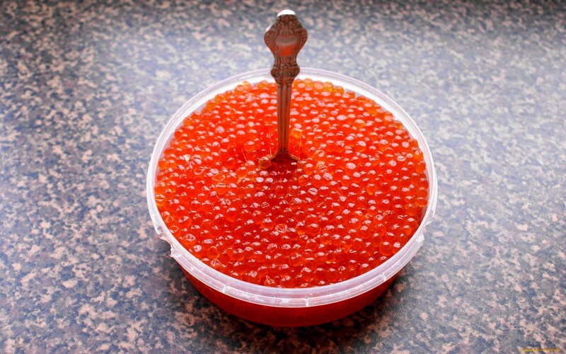 Red Caviar in Container