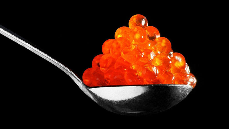Red Caviar on Spoon