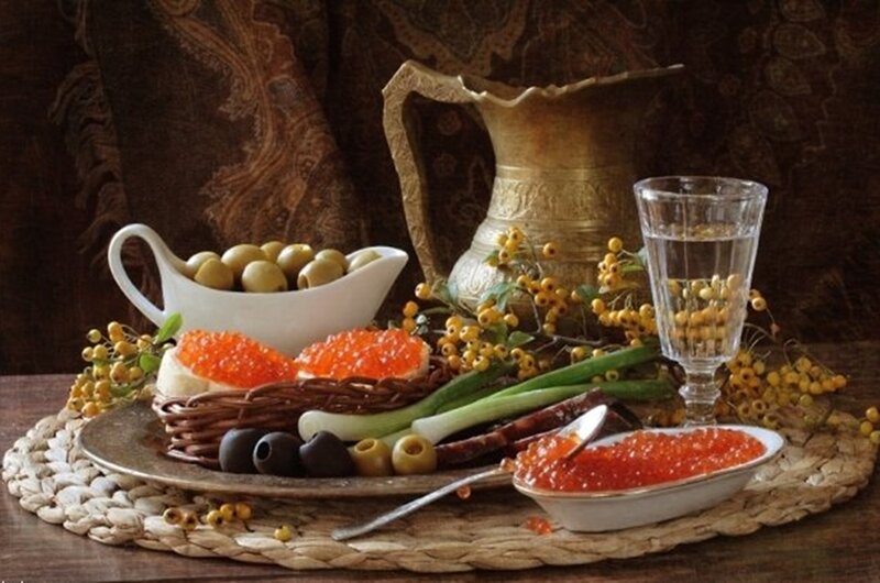 Red Caviar with Olives