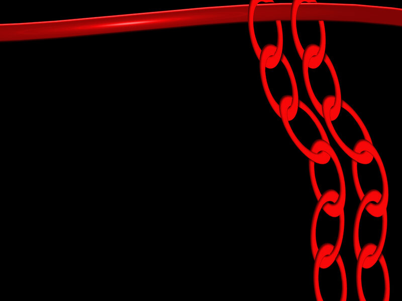 red chain on black background