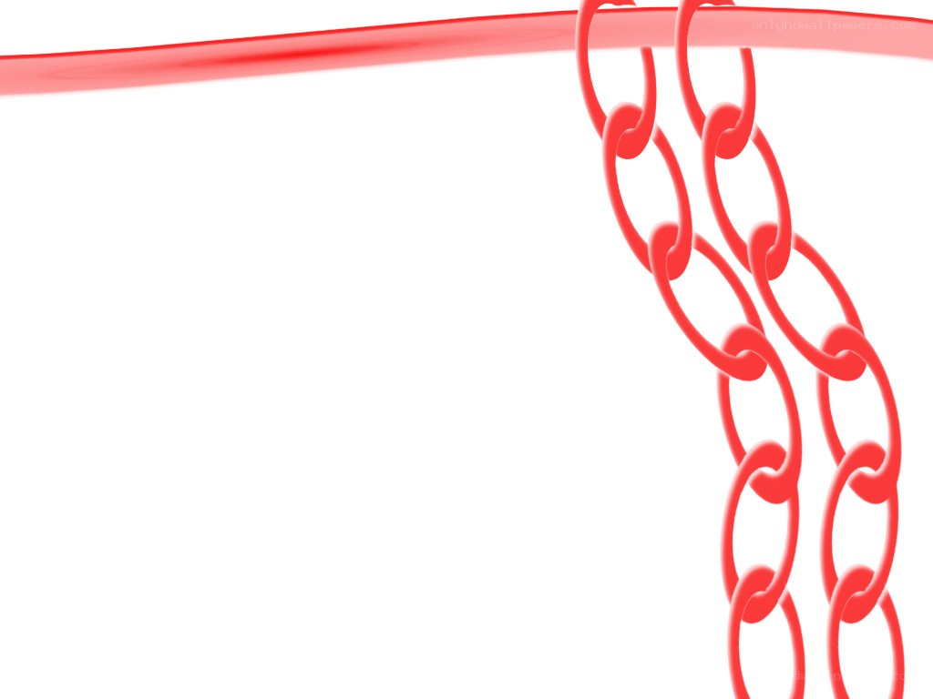 red chain on white background