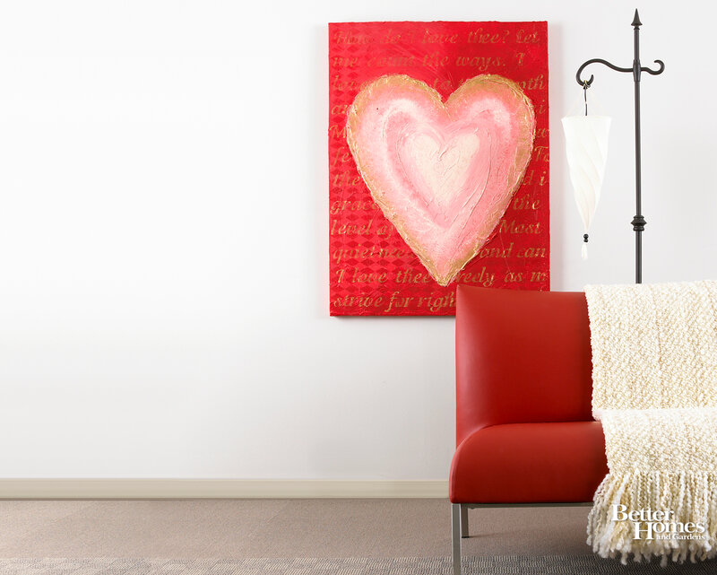 Red Chair with Heart Painting