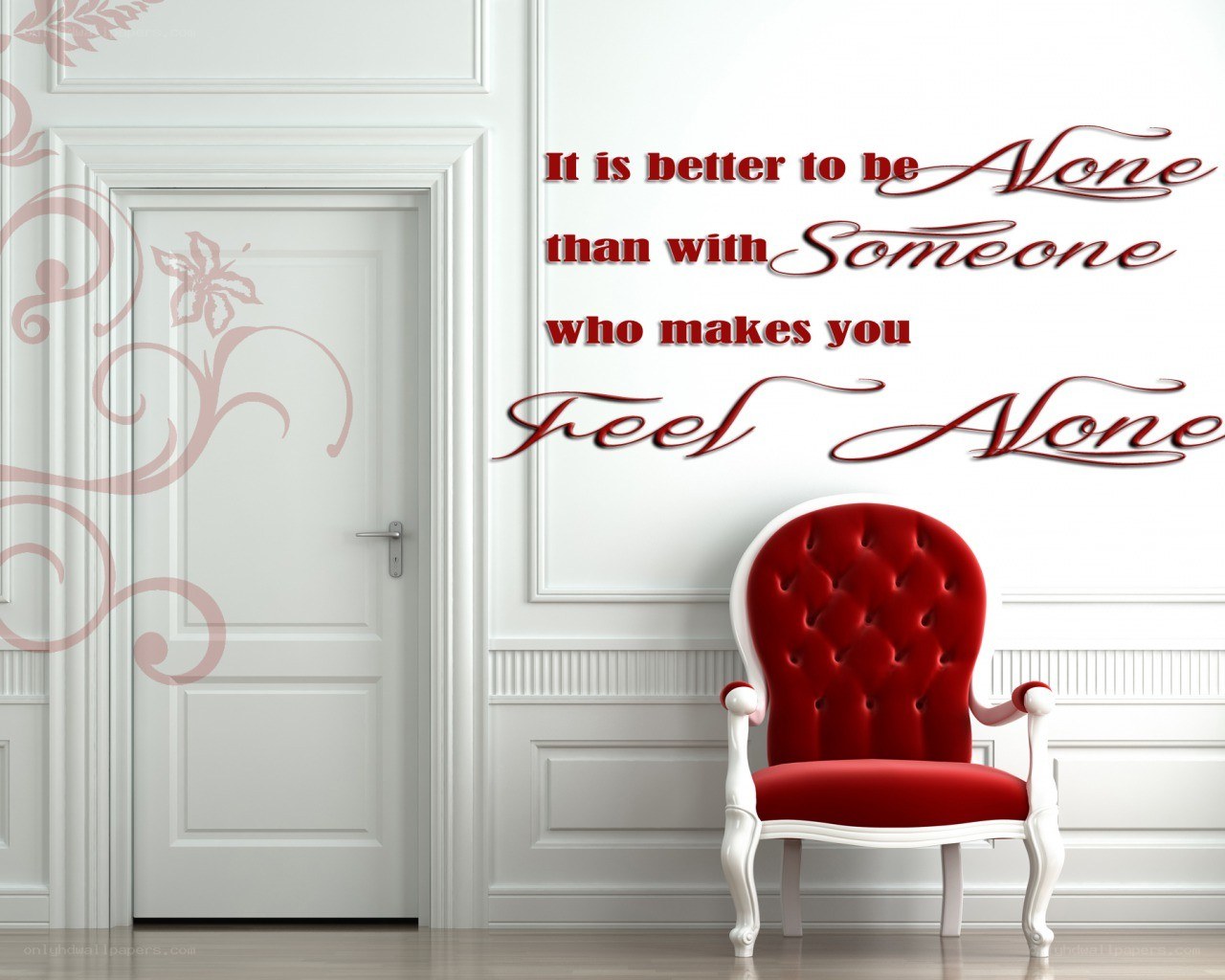Red chair with quote