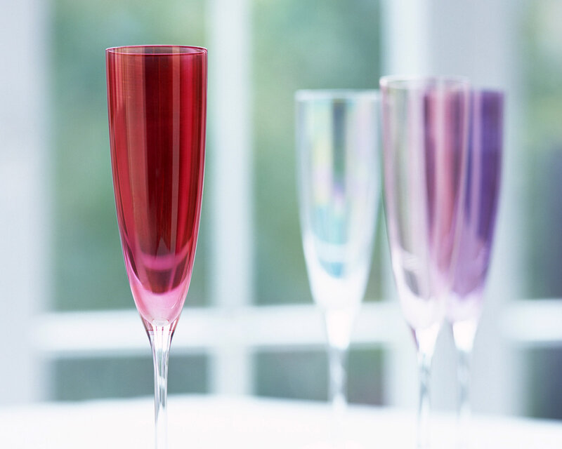 Red Champagne Flute