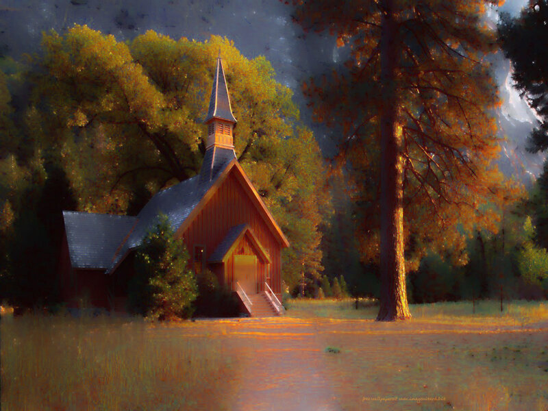Red Chapel in Forest