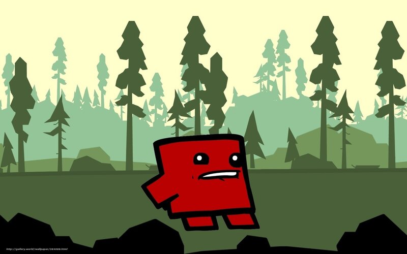 Red character in forest