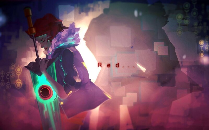 red character with glowing sword