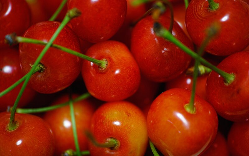 Red Cherries in a Pile — Fresh