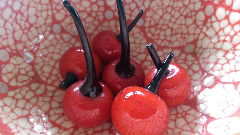 Red Cherries in Bowl