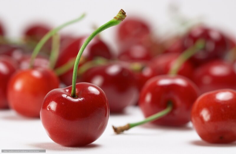 Red Cherries on White — Clean, Photograph