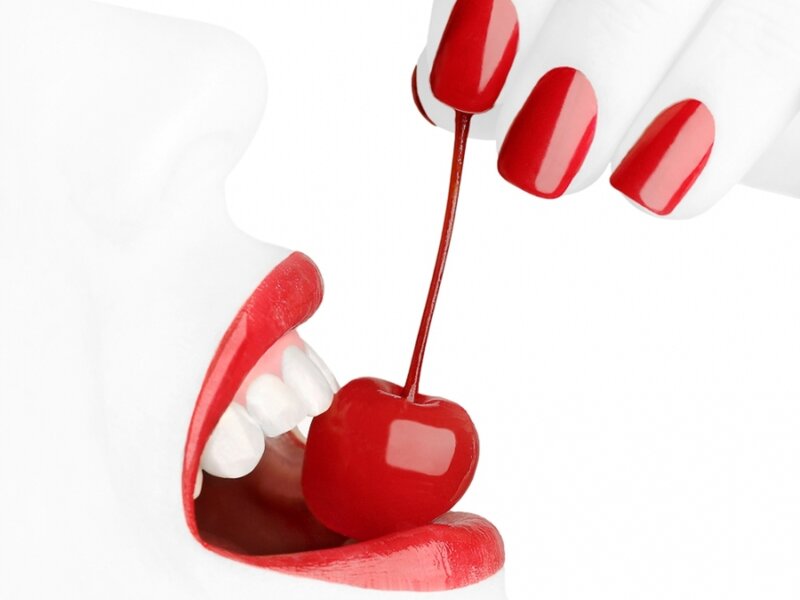 Red Cherry in Mouth
