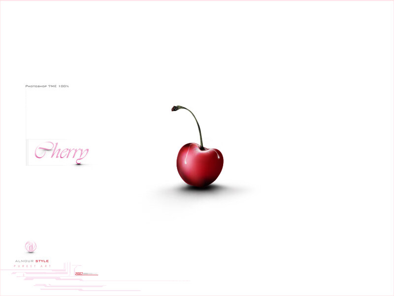 Red Cherry on White