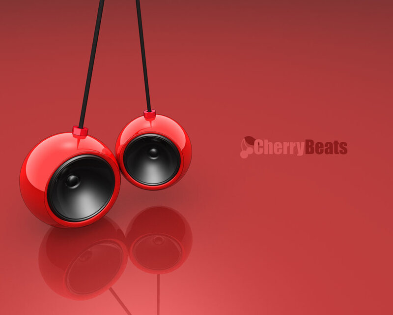 Red cherry-shaped speakers
