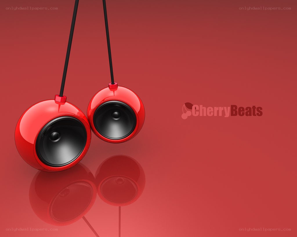 Red cherry-shaped speakers