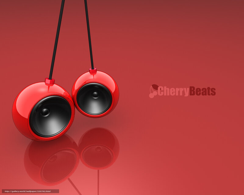 Red cherry-shaped speakers