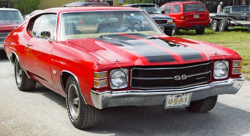 Red Chevelle SS muscle car