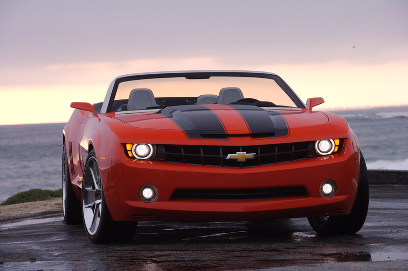 Red Chevrolet Camaro convertible