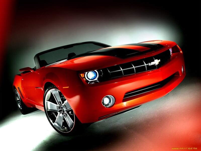 Red Chevrolet Camaro convertible
